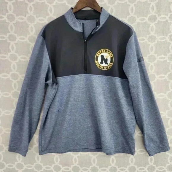 Adidas‎ Norte Dame Pullover mock neck long sleeve athletic sweatshirt men's L - Picture 1 of 8